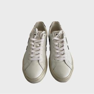 Veja Esplar Logo Sneakers, White & Black,Size 7